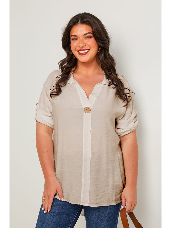 Curvy Lady Bluzka w kolorze beżowym rozmiar: 44/46