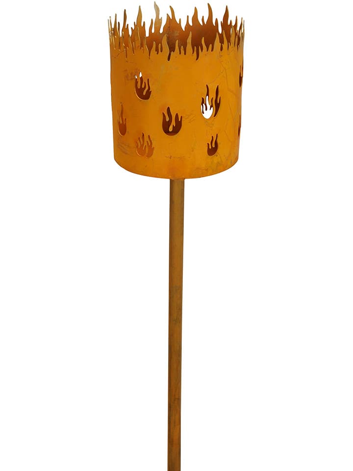 POSIWIO Dekoracja ogrodowa "Flame Pot" w kolorze jasnobrązowym - wys. 110 cm rozmiar: onesize