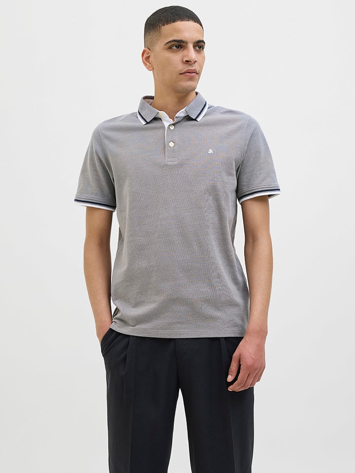 Jack & Jones Koszulka polo "Jjpaulos" w kolorze szarym rozmiar: M