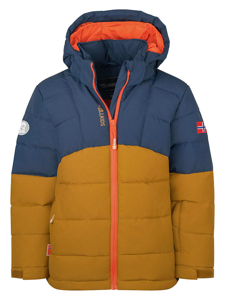 Trollkids Kurtka zimowa "Gryllefjord" w kolorze granatowo-jasnobrązowym rozmiar: 164