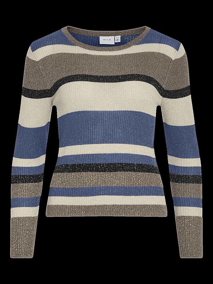 Vila Sweter w kolorze szaro-niebiesko-kremowym rozmiar: S