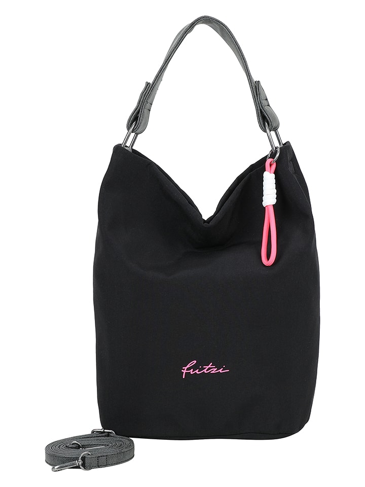 Fritzi aus Preußen Skórzana torebka "Hobo Lea" w kolorze czarnym - 27 x 37 x 17 cm rozmiar: onesize