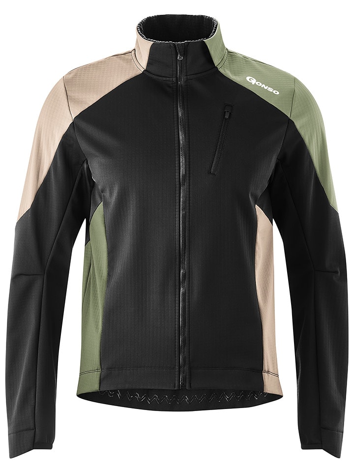 Gonso Kurtka softshellowa w kolorze czarno-beżowo-zielonym rozmiar: M