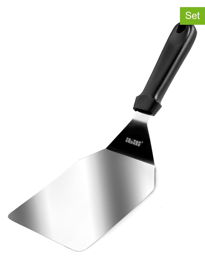 Ibili Łopatki (2 szt.) "Ecoprof" w kolorze srebrno-czarnym do ciasta - 32 x 12 cm rozmiar: onesize