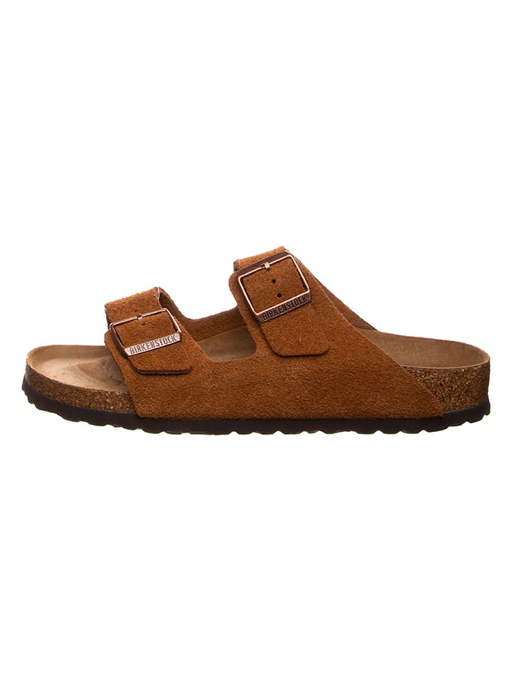 Birkenstock Skórzane klapki "Arizona" w kolorze jasnobrązowym rozmiar: 42