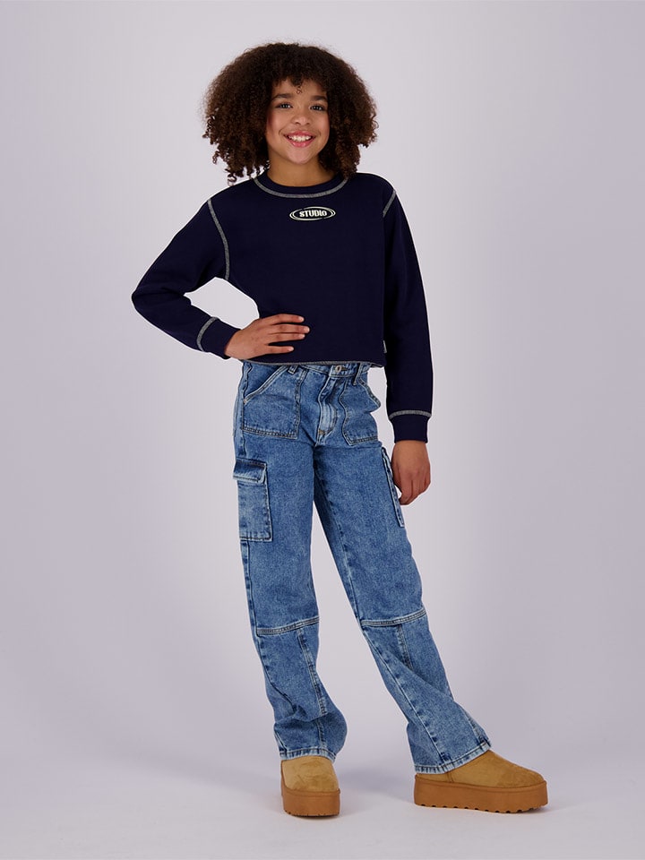 Vingino Bojówki dżinsowe "Cato" - Regular fit - w kolorze niebieskim rozmiar: 110