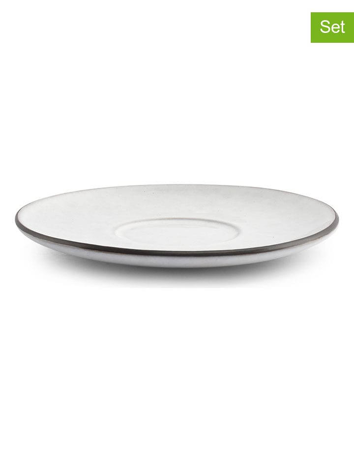 Salt and Pepper Spodki (4 szt.) w kolorze biało-czarnym do filiżanek do mokki - Ø 12 cm rozmiar: onesize