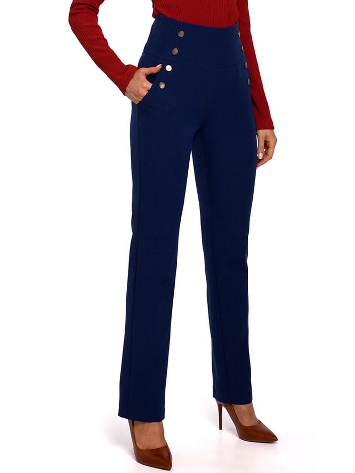 made of emotion Spodnie w kolorze granatowym rozmiar: M