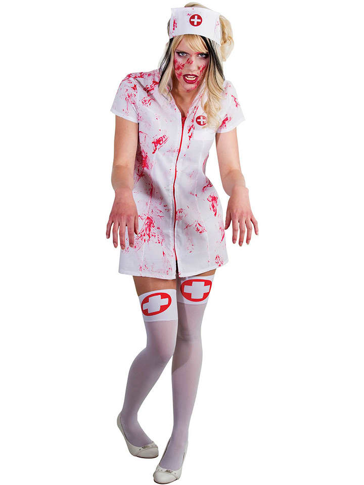 Carnival Party 2-częściowy kostium "Bloody Nurse" w kolorze czerwono-białym rozmiar: M