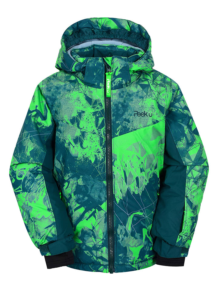 Peek U Kurtka narciarska "Ewen" w kolorze zielonym rozmiar: 98