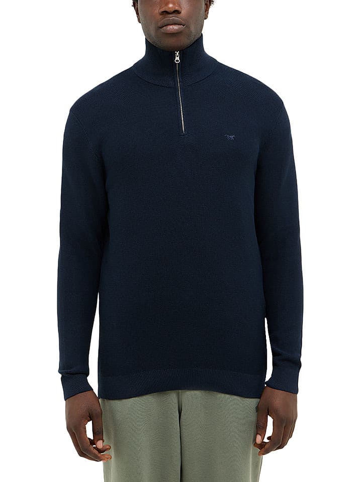 Mustang Sweter w kolorze granatowym rozmiar: M
