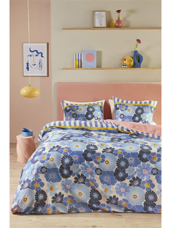 Beddinghouse Komplet pościeli satynowej "Nica" w kolorze niebieskim rozmiar: 155x220 cm