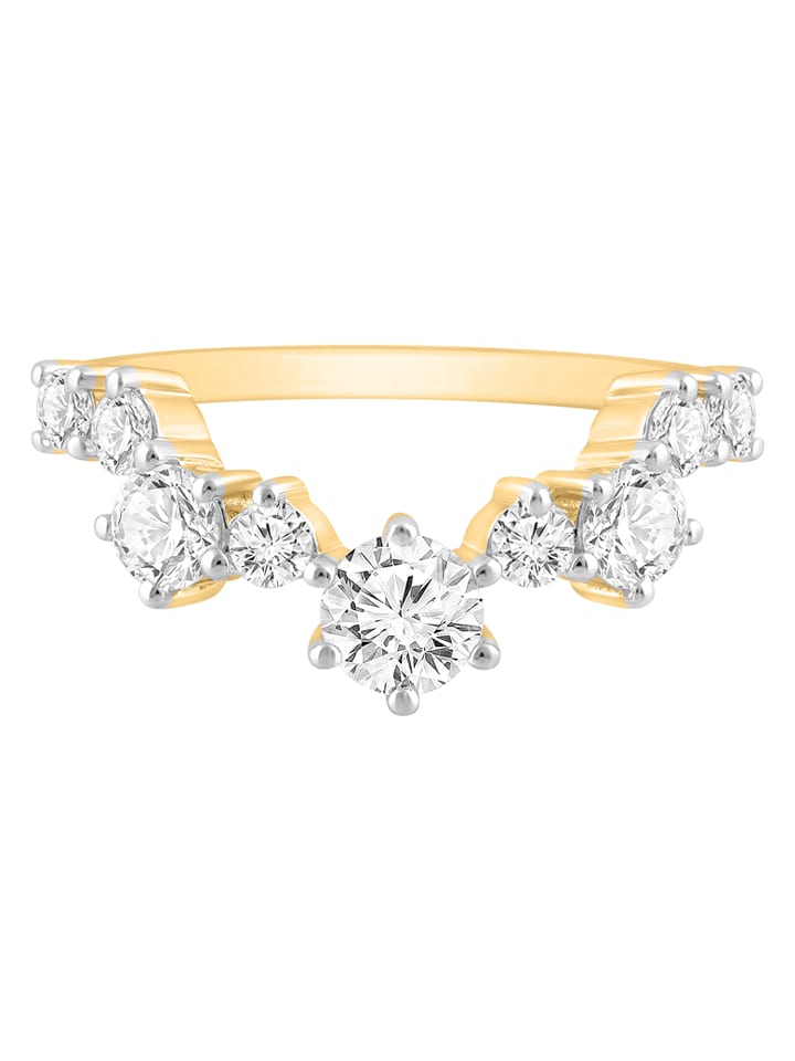 Diamonds lab grown Złoty pierścionek z diamentami rozmiar: 52