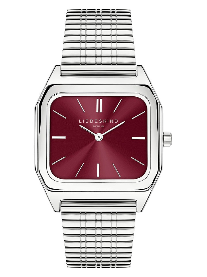 Liebeskind Zegarek kwarcowy w kolorze srebrno-bordowym rozmiar: onesize