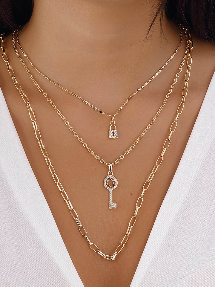 Nakkash Pozłacany naszyjnik z cyrkoniami rozmiar: onesize