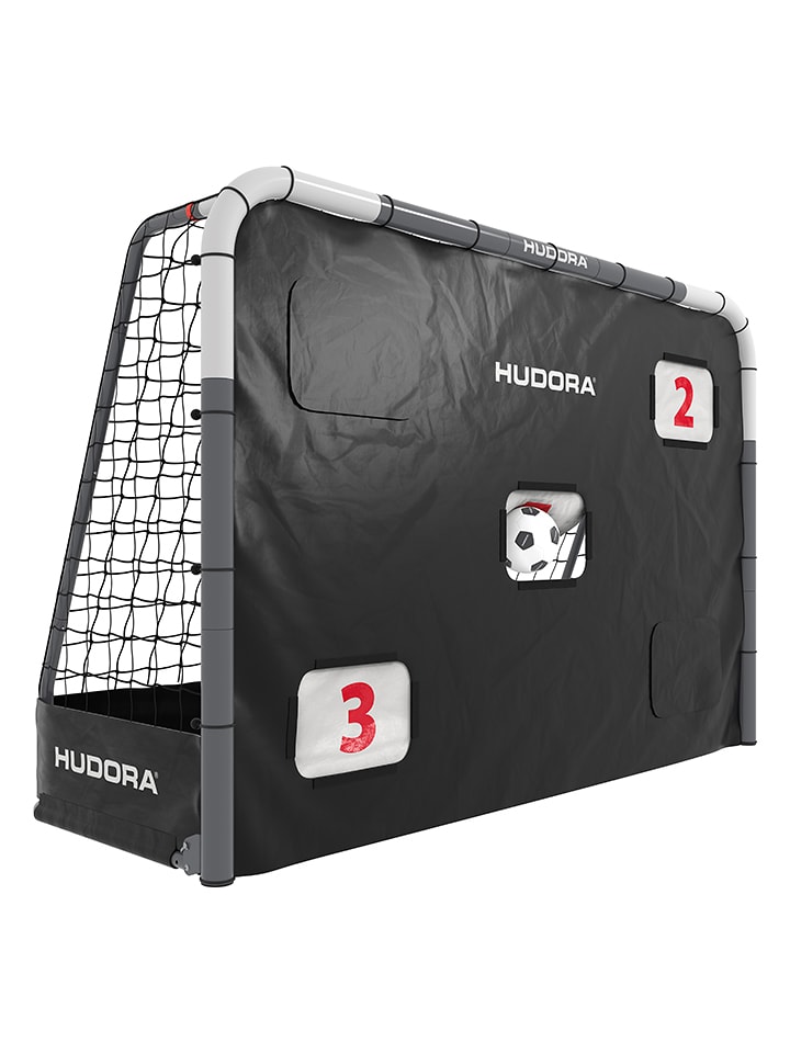 Hudora Bramka do piłki nożnej "RoCo" w kolorze czarnym ze ścianką - 6+ rozmiar: onesize