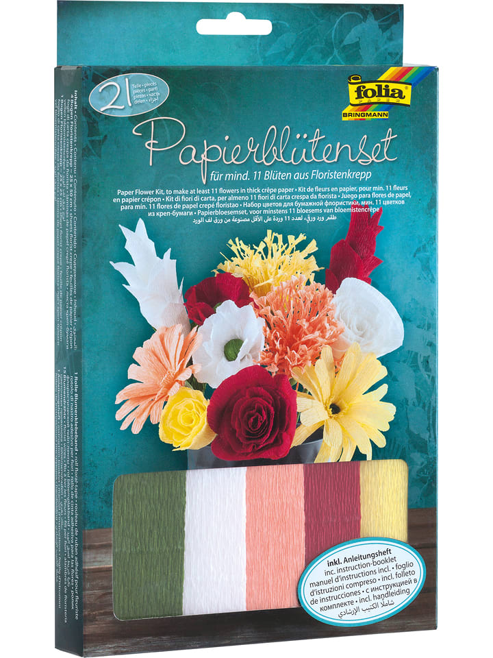 folia PAPER 21-częściowy zestaw "Paper flowers" ze wzorem do rękodzieła rozmiar: onesize