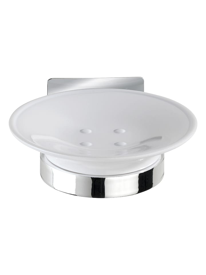 Wenko Uchwyt "Quadro" na mydło w kolorze biało-srebrnym - 11 x 6,5 x 11,5 cm rozmiar: onesize