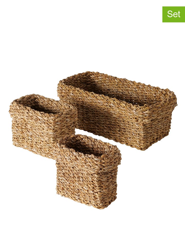 Boltze Kosze (3 szt.) "Sophy" w kolorze jasnobrązowym rozmiar: onesize