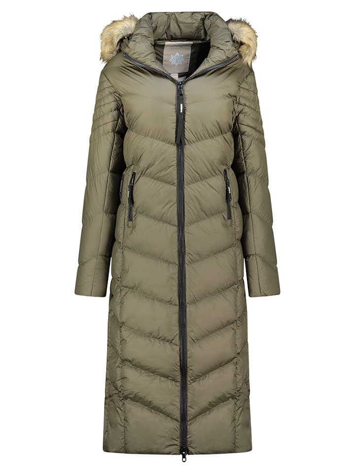 Geographical Norway Płaszcz zimowy "Capucine" w kolorze khaki rozmiar: XL