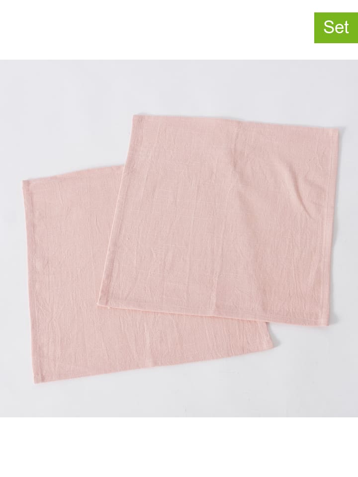 Boltze Serwetki (2 szt.) "Lenea" w kolorze jasnoróżowym - 40 x 40 cm rozmiar: onesize