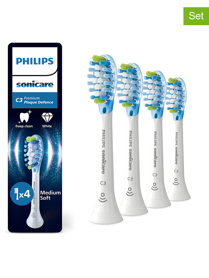 PHILIPS sonicare Wymienne końcówki (4 szt.) "Premium Plaque Defence" w kolorze białym rozmiar: onesize