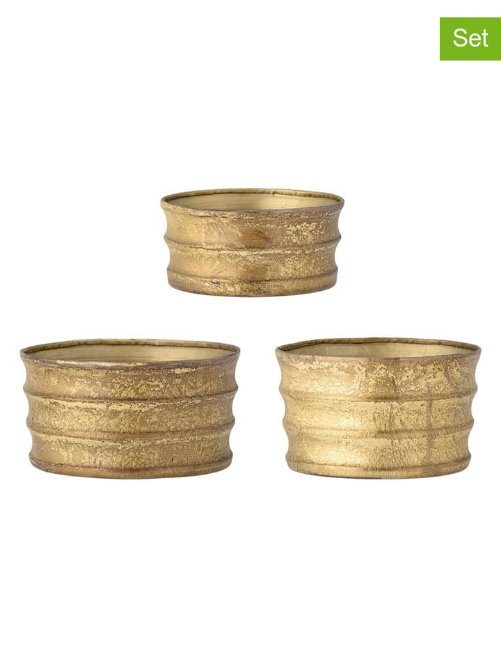 Bloomingville Doniczki (3 szt.) "Lucilla" w kolorze złotym rozmiar: onesize