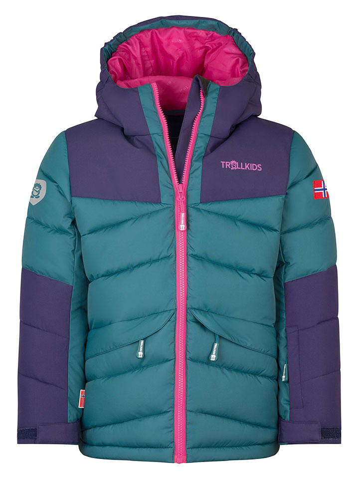 Trollkids Kurtka zimowa "Narvik" w kolorze turkusowym rozmiar: 152