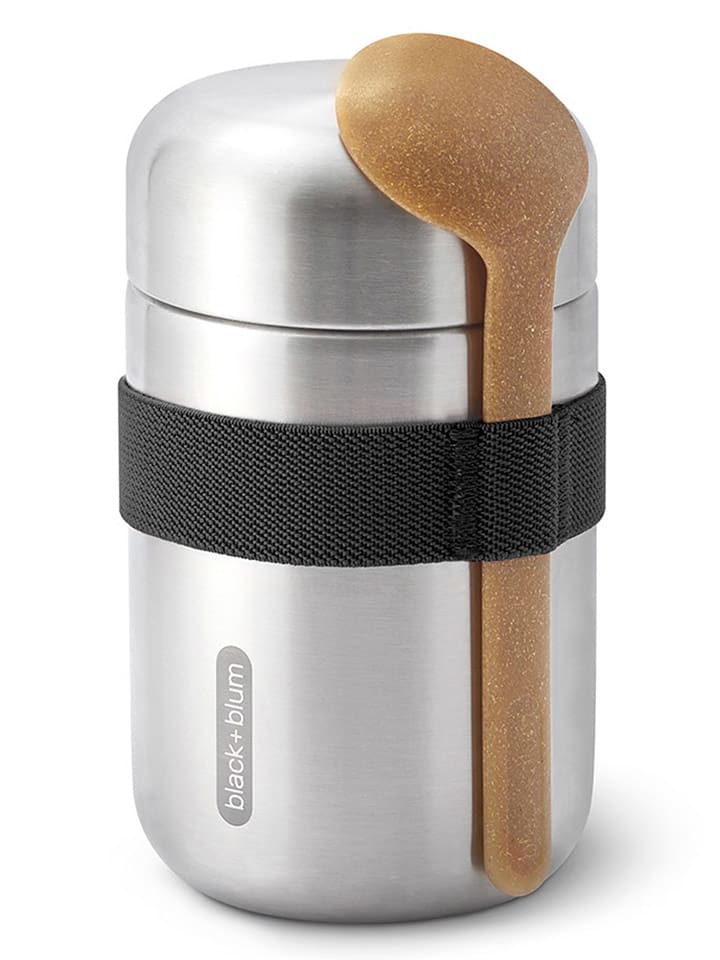 Black+Blum Kubek termiczny "Food Flask" w kolorze srebrno-czarnym na lunch - 400 ml rozmiar: onesize