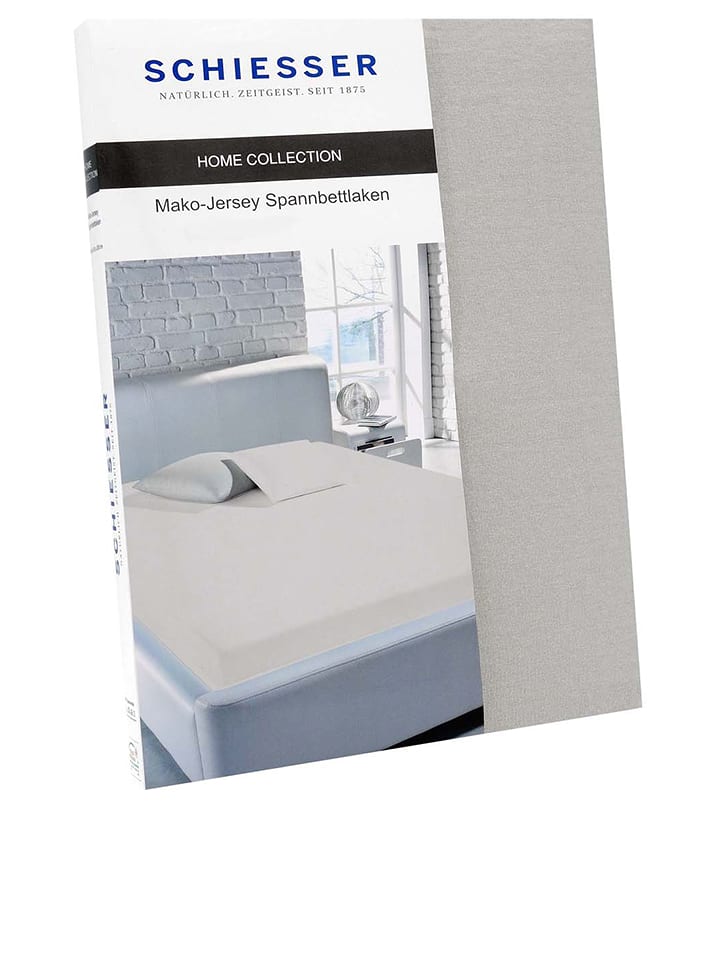 Schiesser Dżersejowe prześcieradło w kolorze szarobrązowym na gumce rozmiar: 150x200 cm