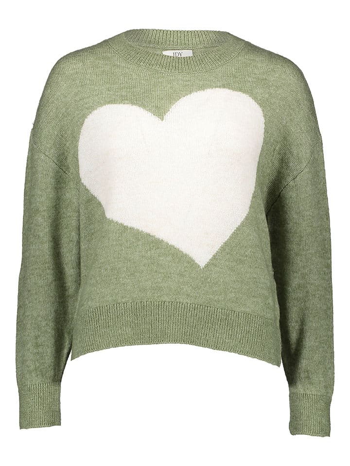 JDY Sweter "Lovella" w kolorze zielonym rozmiar: L