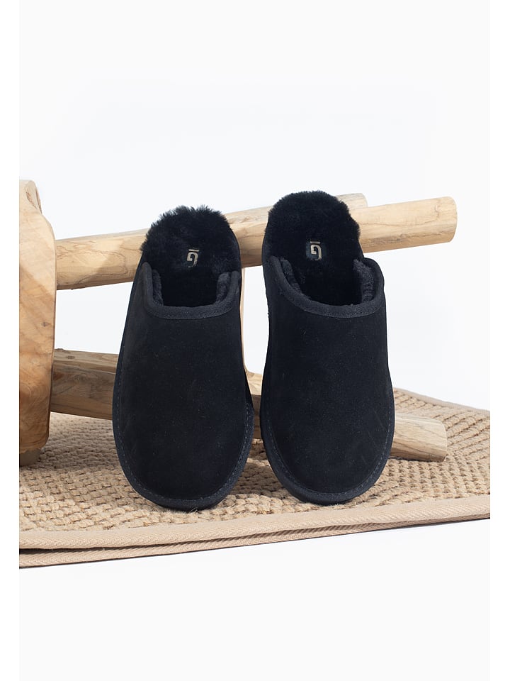 Gooce Wełniane kapcie "Emerald" w kolorze czarnym rozmiar: 43