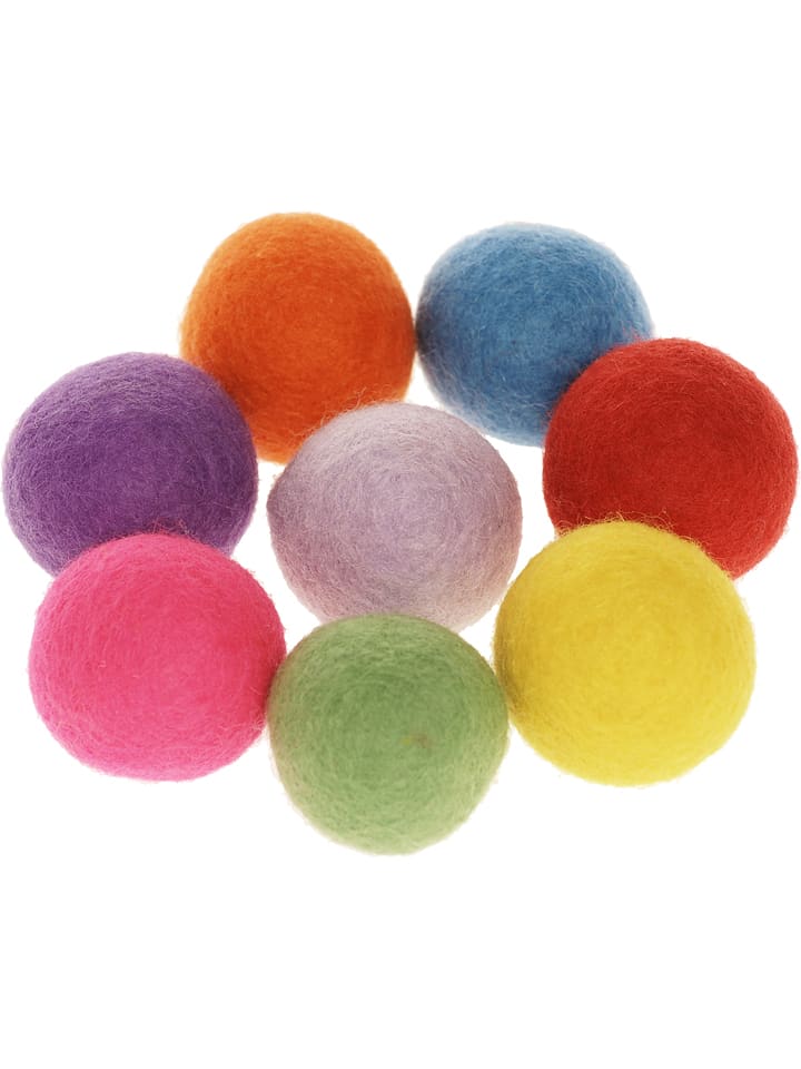 SUNNYSUE Kulki filcowe (8 szt.) w różnych wzorach - Ø 3 cm rozmiar: onesize