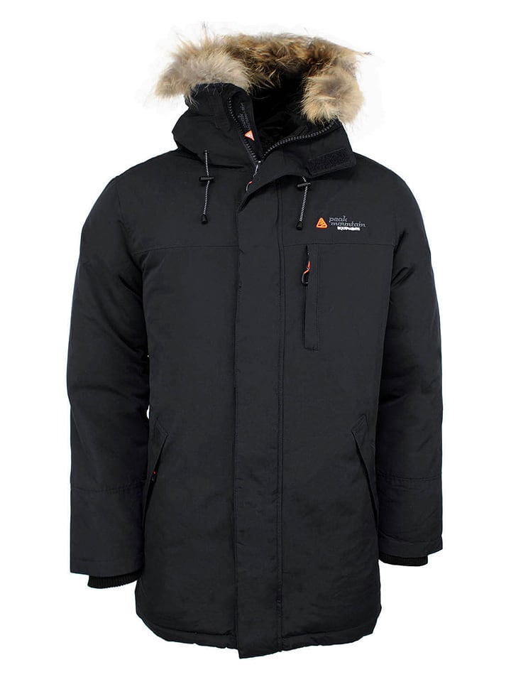 Peak Mountain Parka puchowa "Cogan" w kolorze czarnym rozmiar: M