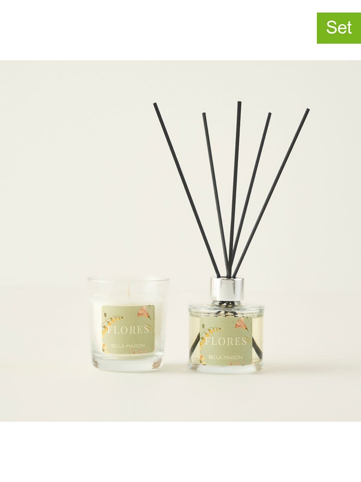 BELLA MAISON 2-częściowy zestaw zapachowy "Flores" w kolorze zielonym rozmiar: onesize