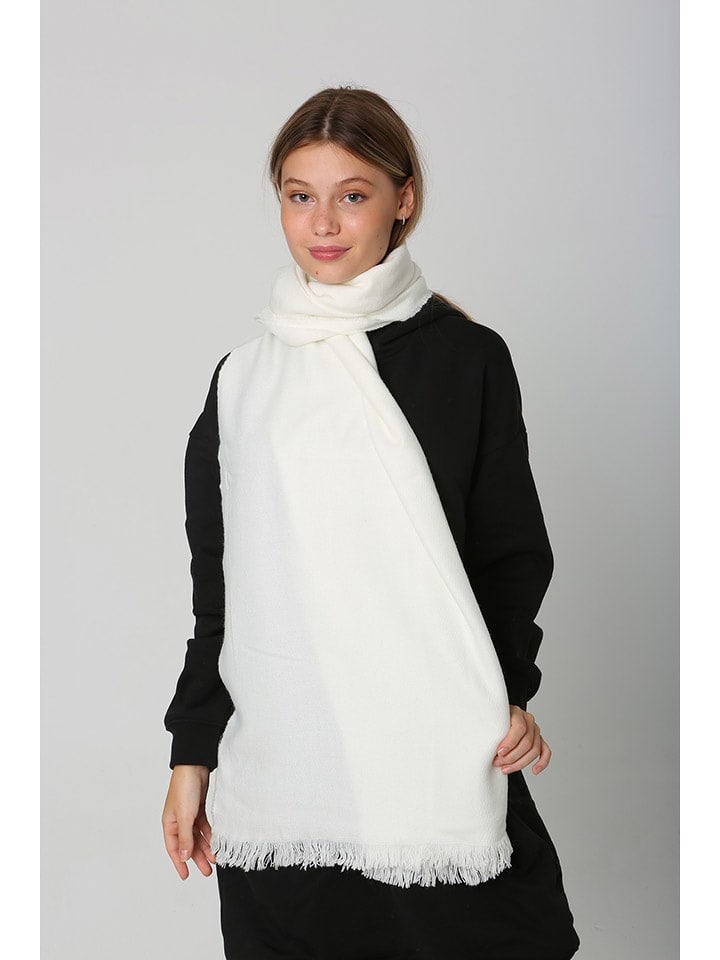 Lucky Bees Szal w kolorze białym - 180 x 70 cm rozmiar: onesize