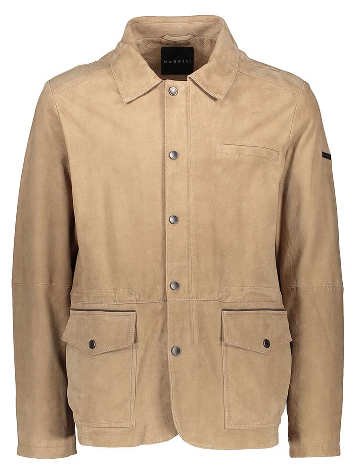 Bugatti Skórzana kurtka w kolorze beżowym rozmiar: 50