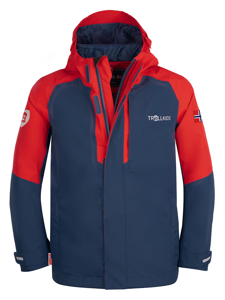 Trollkids Kurtka przeciwdeszczowa "Skaland" w kolorze granatowym rozmiar: 92