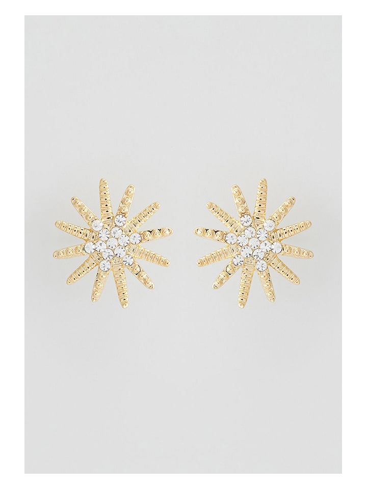 U.S. Polo Assn. Pozłacane kolczyki-wkrętki z kryształami rozmiar: onesize