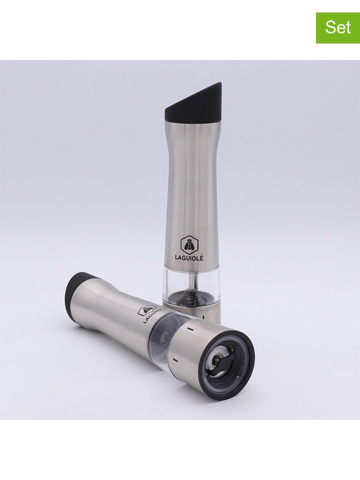 Laguiole 2-częściowy zestaw w kolorze srebrnym - wys. 23 cm rozmiar: onesize