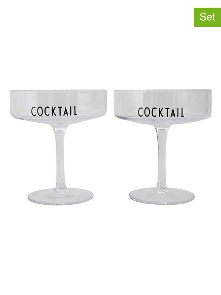 Design Letters Kieliszki koktajlowe (2 szt.) - wys. 12,5 x Ø 11,2 cm rozmiar: onesize