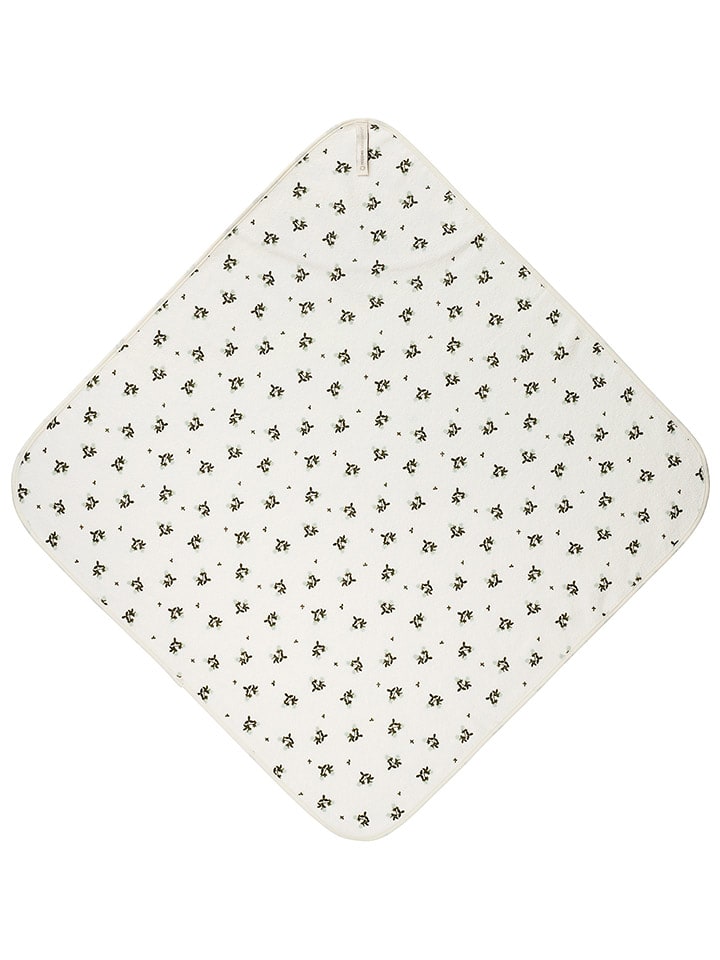 Noppies Ręcznik frotte "Blooming Clover" w kolorze kremowym z kapturem rozmiar: onesize