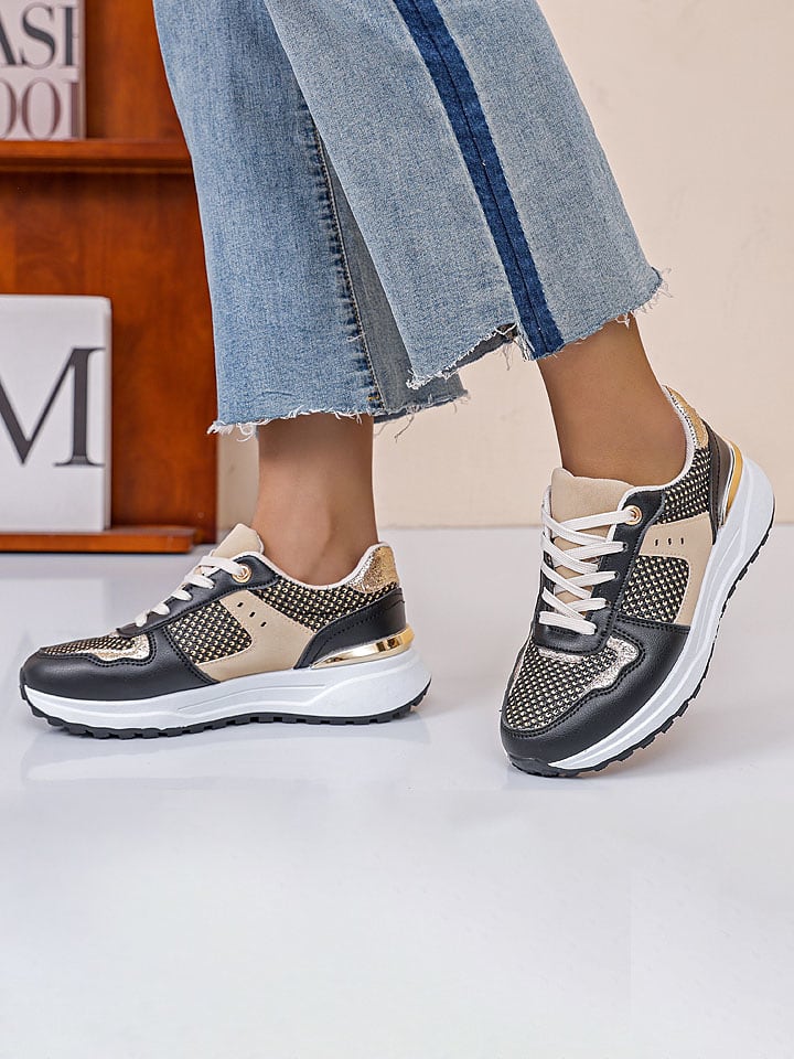 Sixth Sens Sneakersy w kolorze złoto-czarno-beżowym rozmiar: 39