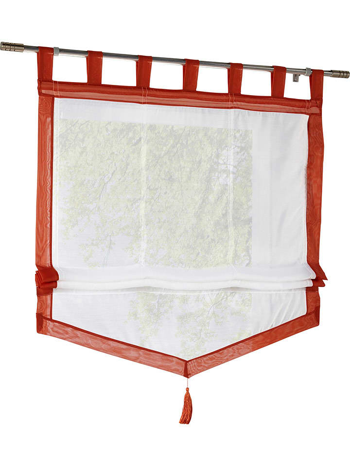 heine home Roleta rzymska w kolorze biało-pomarańczowym rozmiar: 130x80 cm