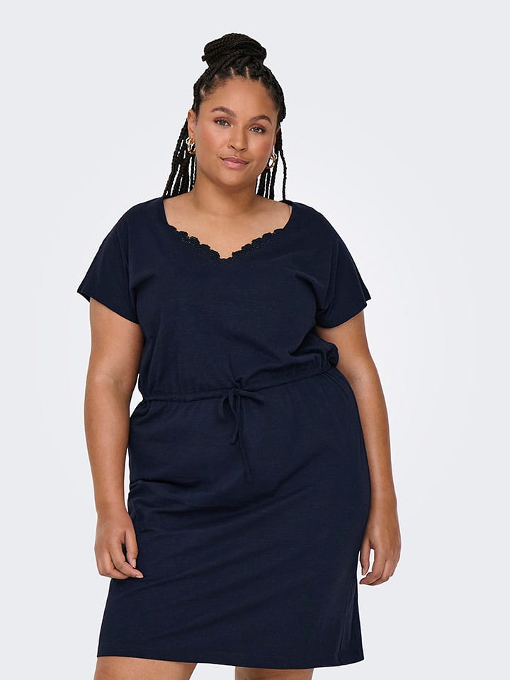 ONLY Carmakoma Sukienka "Lila" w kolorze granatowym rozmiar: 46/48