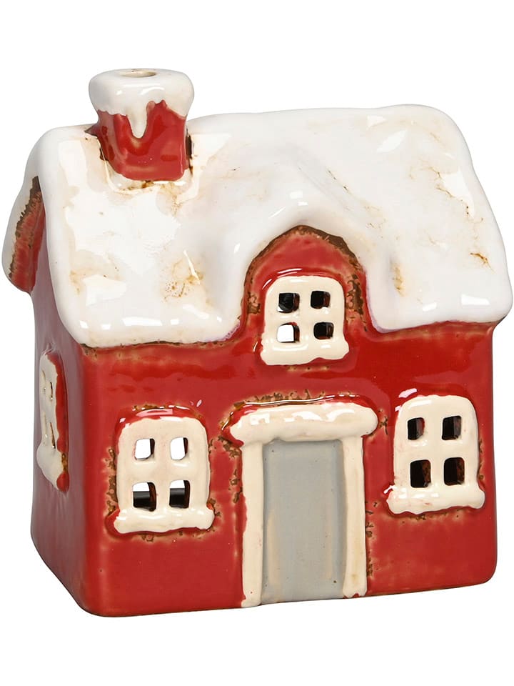 POSIWIO Świecznik "House" w kolorze czerwonym - 11,5 x 13 x 8 cm rozmiar: onesize