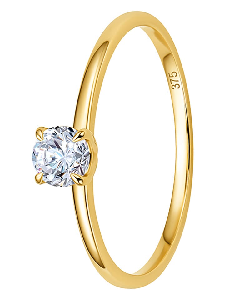 Revoni Złoty pierścionek z cyrkonią rozmiar: 50