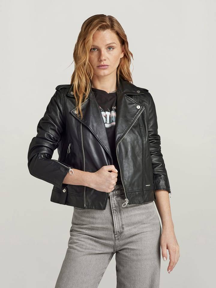 G-Star Kurtka skórzana w kolorze czarnym rozmiar: S