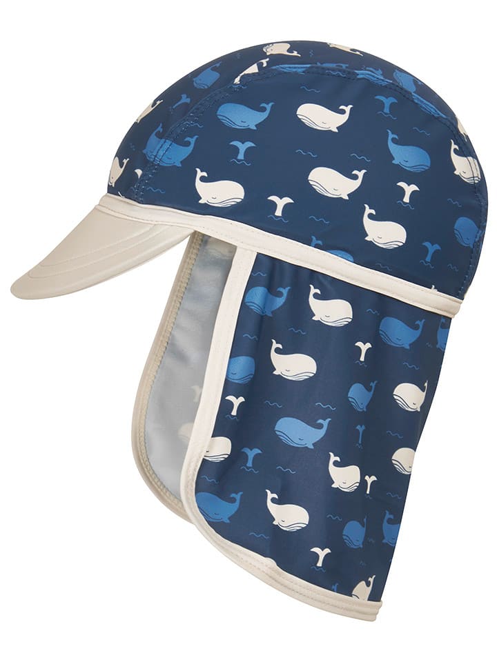 Playshoes Czapka w kolorze granatowym z osłoną karku rozmiar: 49 cm