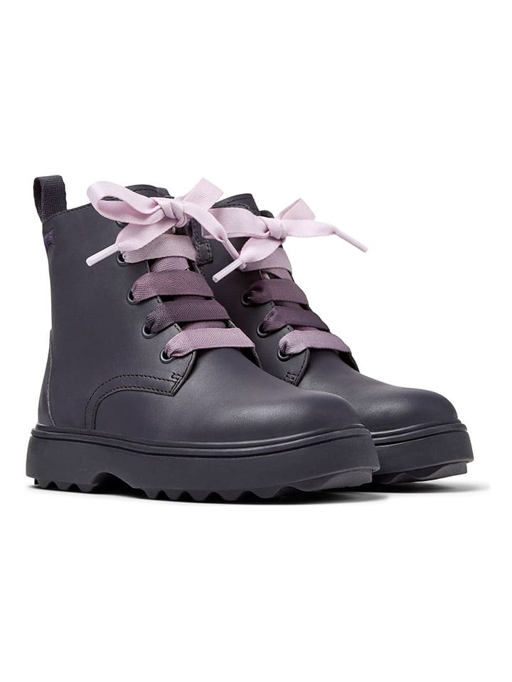 Camper Skórzane botki w kolorze fioletowym rozmiar: 28